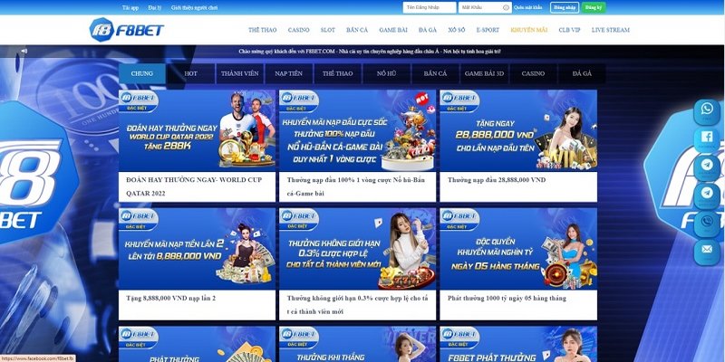 Hoàn trả thể thao tại F8bet không giới hạn